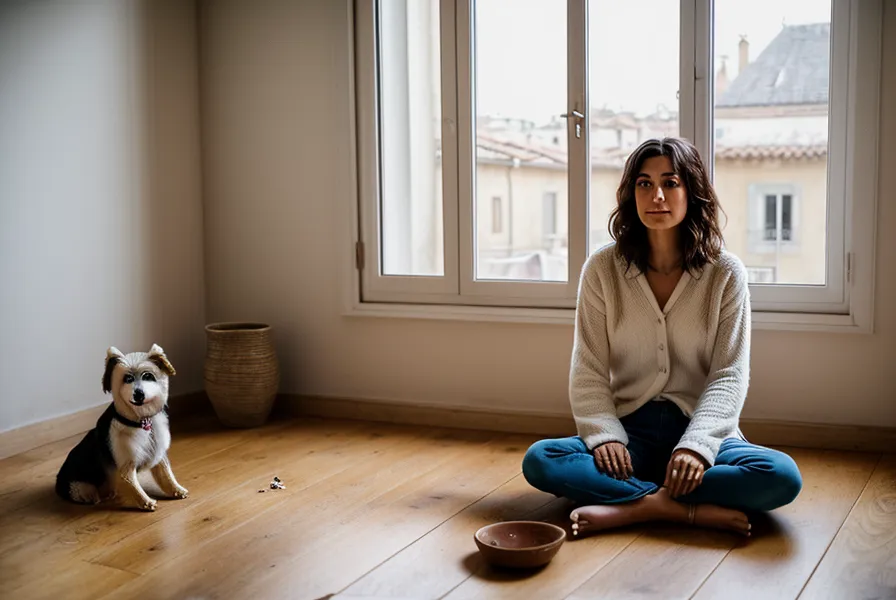 Préparation de portions de croquettes individuelles dans des sacs hermétiques pour le voyage — organisation quotidienne avant de nourrir son chien en voyage