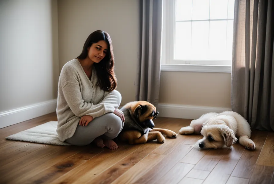 Chien senior allongé sur un couchage adapté pour soulager ses douleurs articulaires