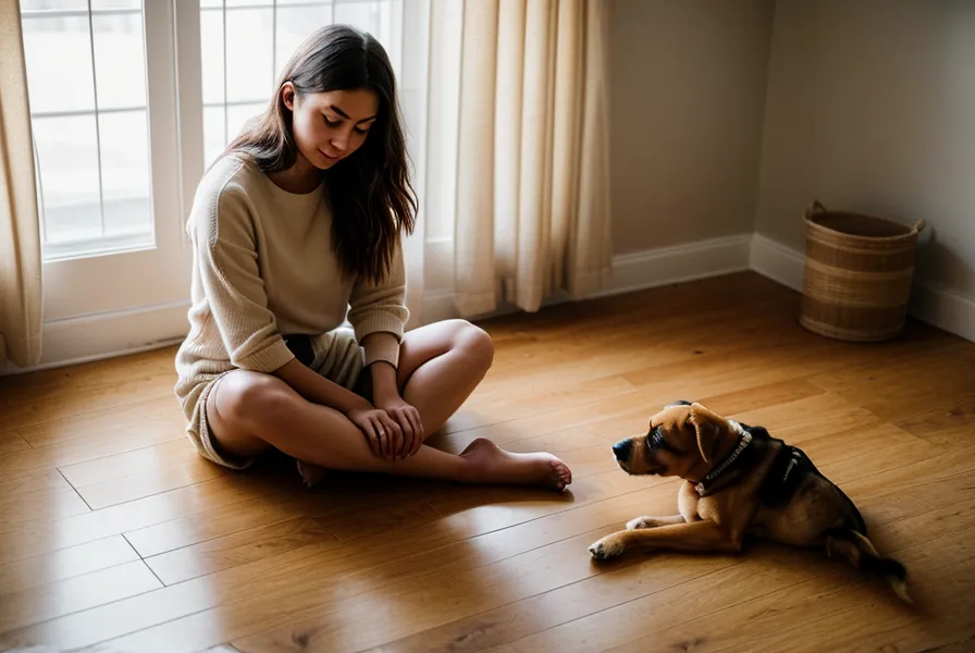 Chien attentif dans un appartement à Nantes, symbole d'une routine chien pensée pour la vie urbaine